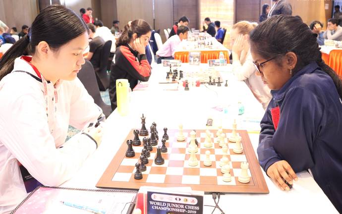Toshali stuns top seed Zhu Jiner at World Junior Chess Championship.
