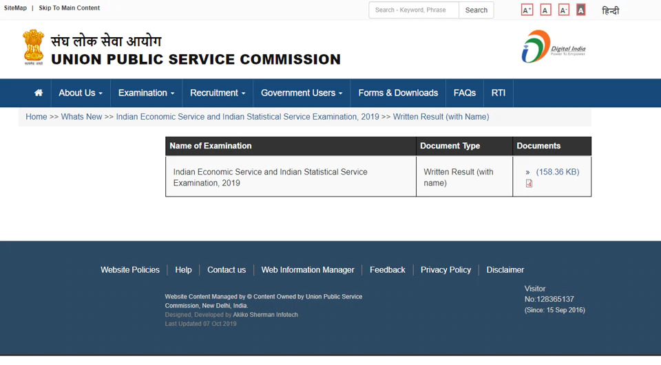 UPSC IES and ISS Mains Result 2019 released at upsc.gov.in, here’s how to check.