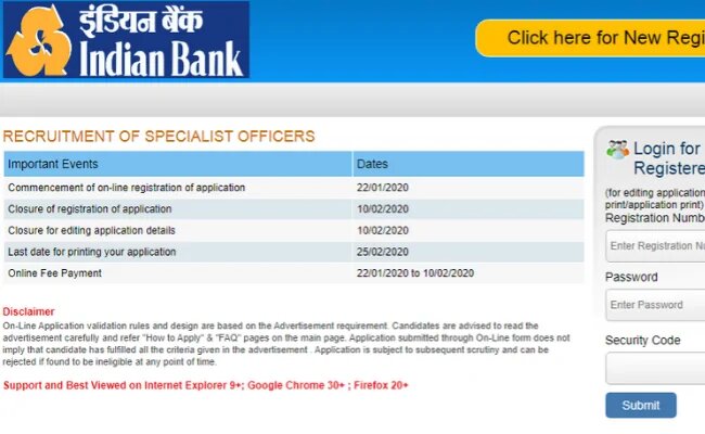 Indian Bank Recruitment 2020: Apply Online for 138 Specialist Officer Post at ibpsonline.ibps.in/indbnsodec19, Steps How to Apply.